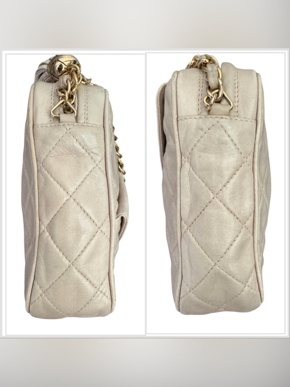 Chanel Vintage Cream Lambskin Camera Crossbody - Picture 8 of 17